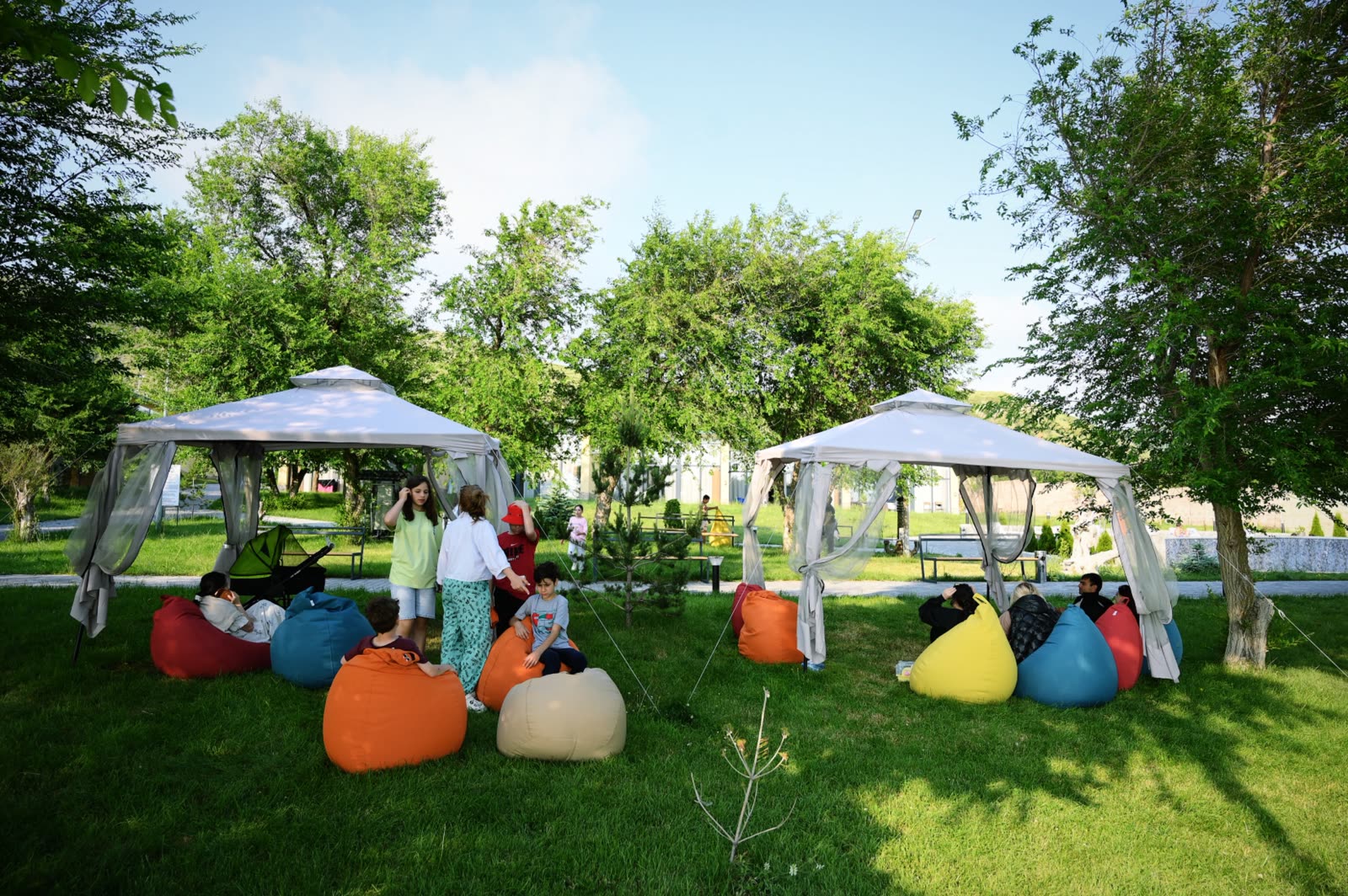 Gazebos and lounge area